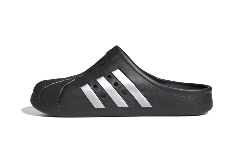 Adidas Adilette Clogs “Core Black / Silver Metallic”